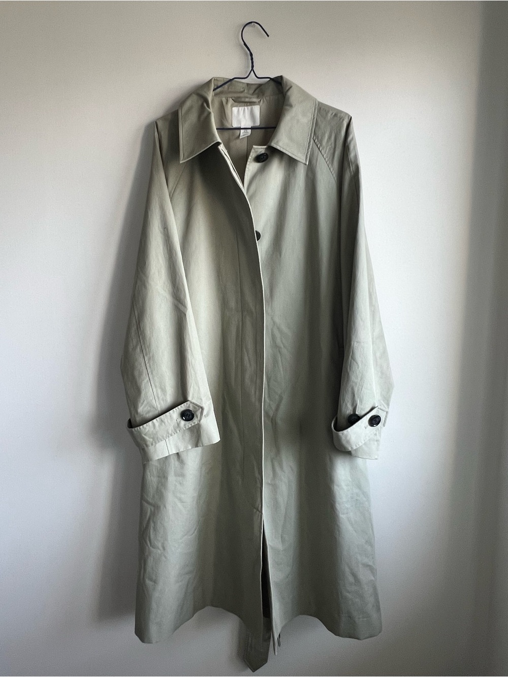 H&M Light Sage Trench Coat - Picture 1 of 2